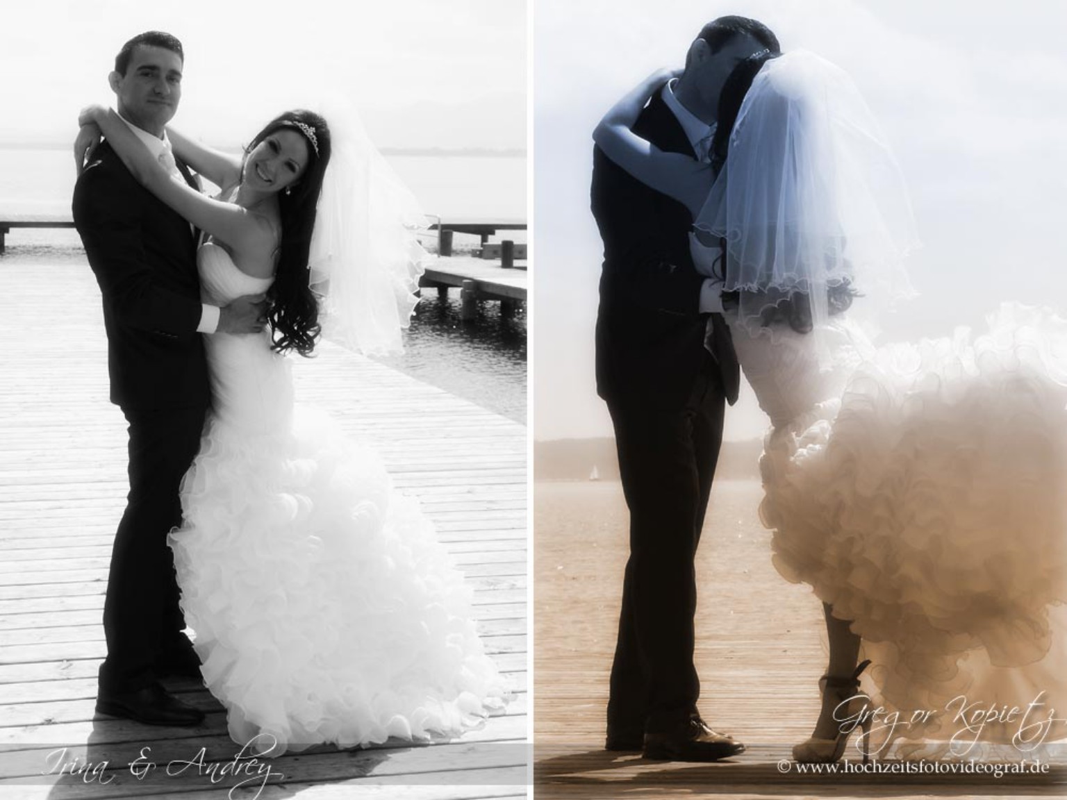 Hochzeitsfotografie – Brautpaar am Steg